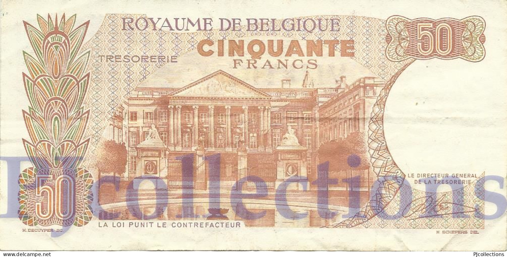 BELGIUM 50 FRANCS 1966 PICK 139 VF - 50 Francs