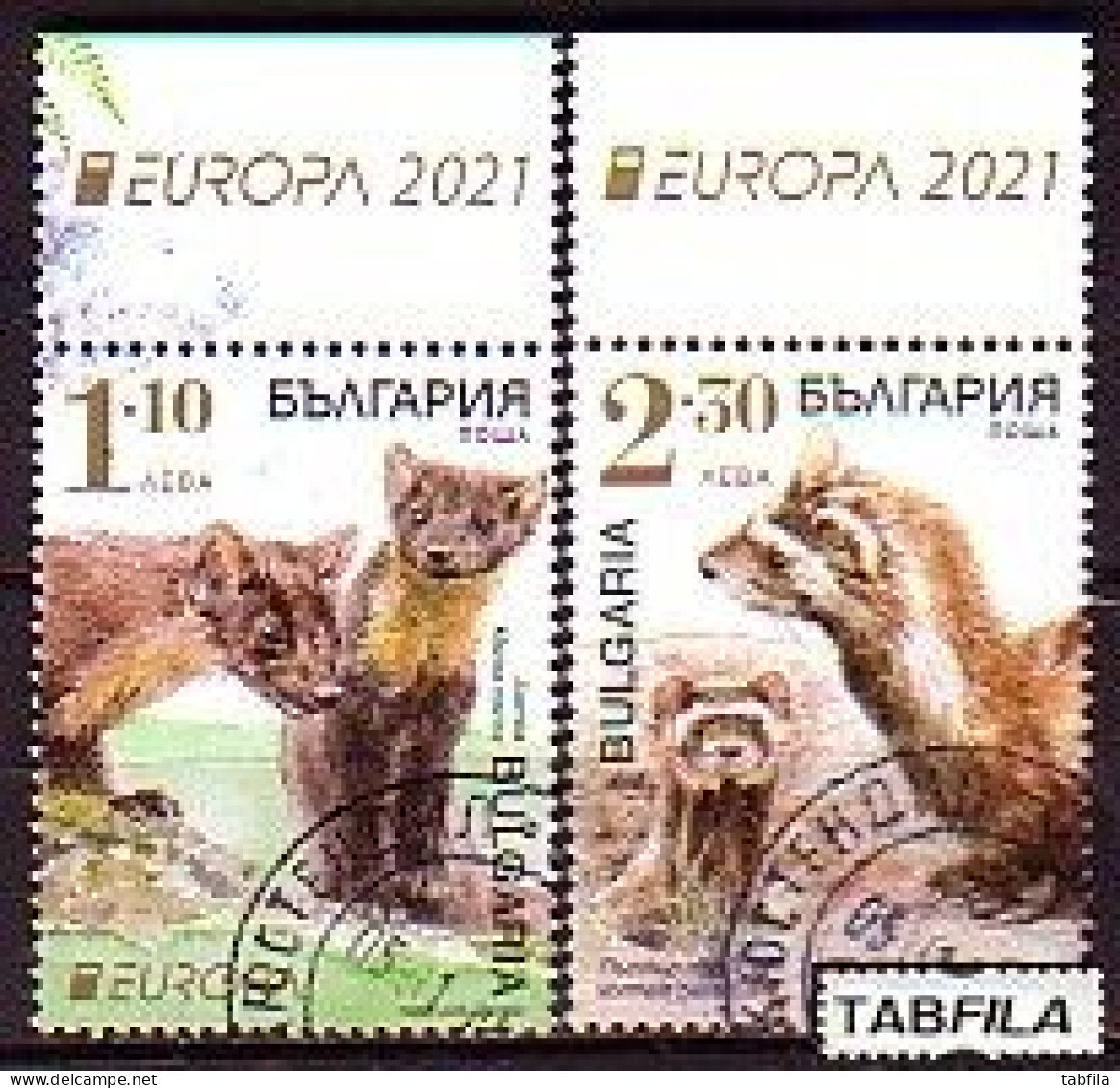 BULGARIA - 2021 - EUROPE`21 - Protected Animals - 1v Used (O) - Oblitérés