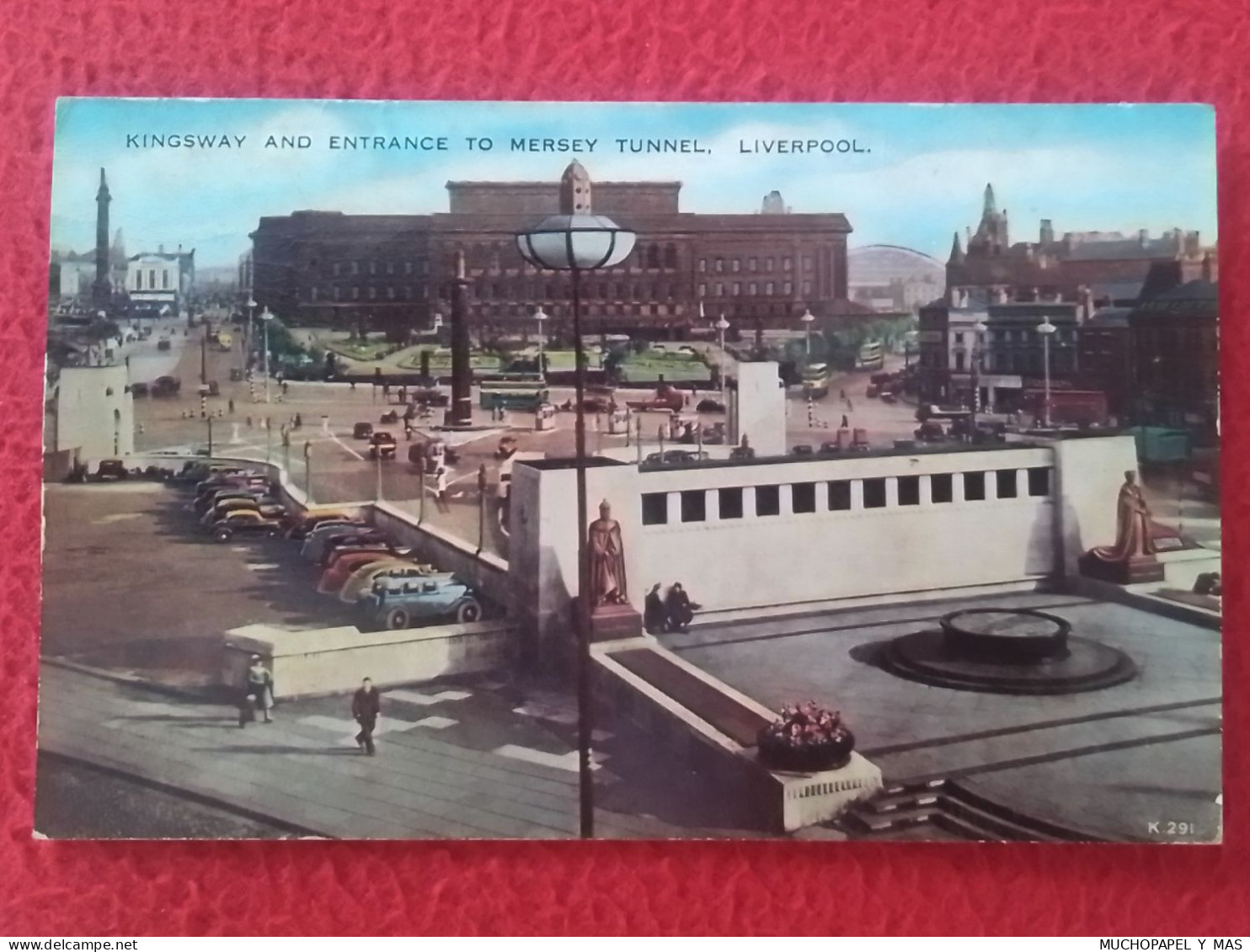 POSTAL POST CARD KINGSWAY AND ENTRANCE TO MERSEY TUNNEL TUNEL LIVERPOOL INGLATERRA ENGLAND UK UNITED KINGDOM POSTKARTE.. - Liverpool