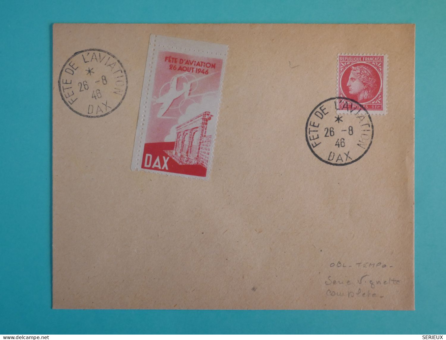 DB19 FRANCE BELLE LETTRE RR +++ 1948 MEETING AVIATION  DE DAX    +++AFF. PLAISANT+++++ - 1927-1959 Lettres & Documents