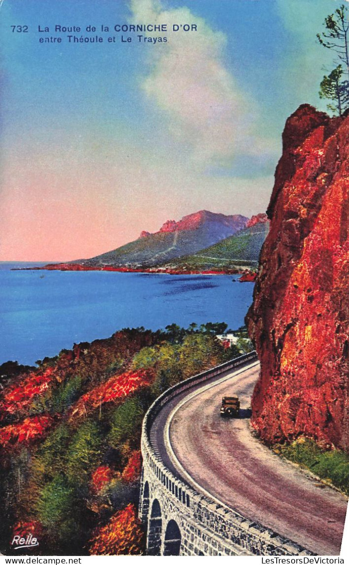 FRANCE - Corniche D'or - La Route De La Corniche D'or Entre Théoule Et Le Trayas - Colorisé - Carte Postale  Ancienne - Saint-Raphaël