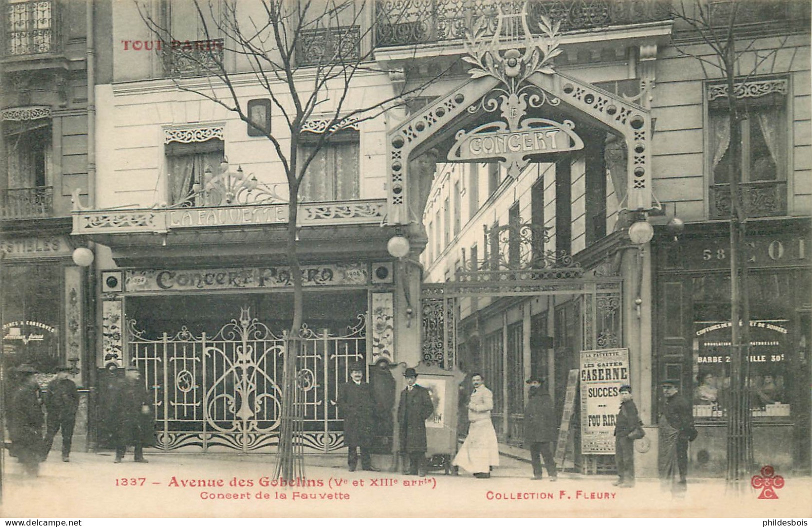 PARIS 13eme Arrondissement  TOUT PARIS  Avenue Des Gobelins Concert De La Fauvette ( Cabaret ,dancing ) - Arrondissement: 13