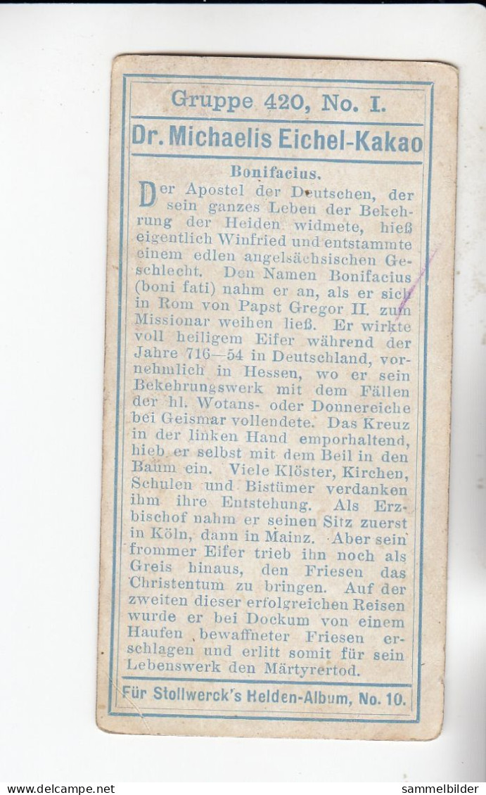 Stollwerck Album No 10 Deutsche Helden  Bonifacius  Gruppe 420 #1 Von 1908 - Stollwerck