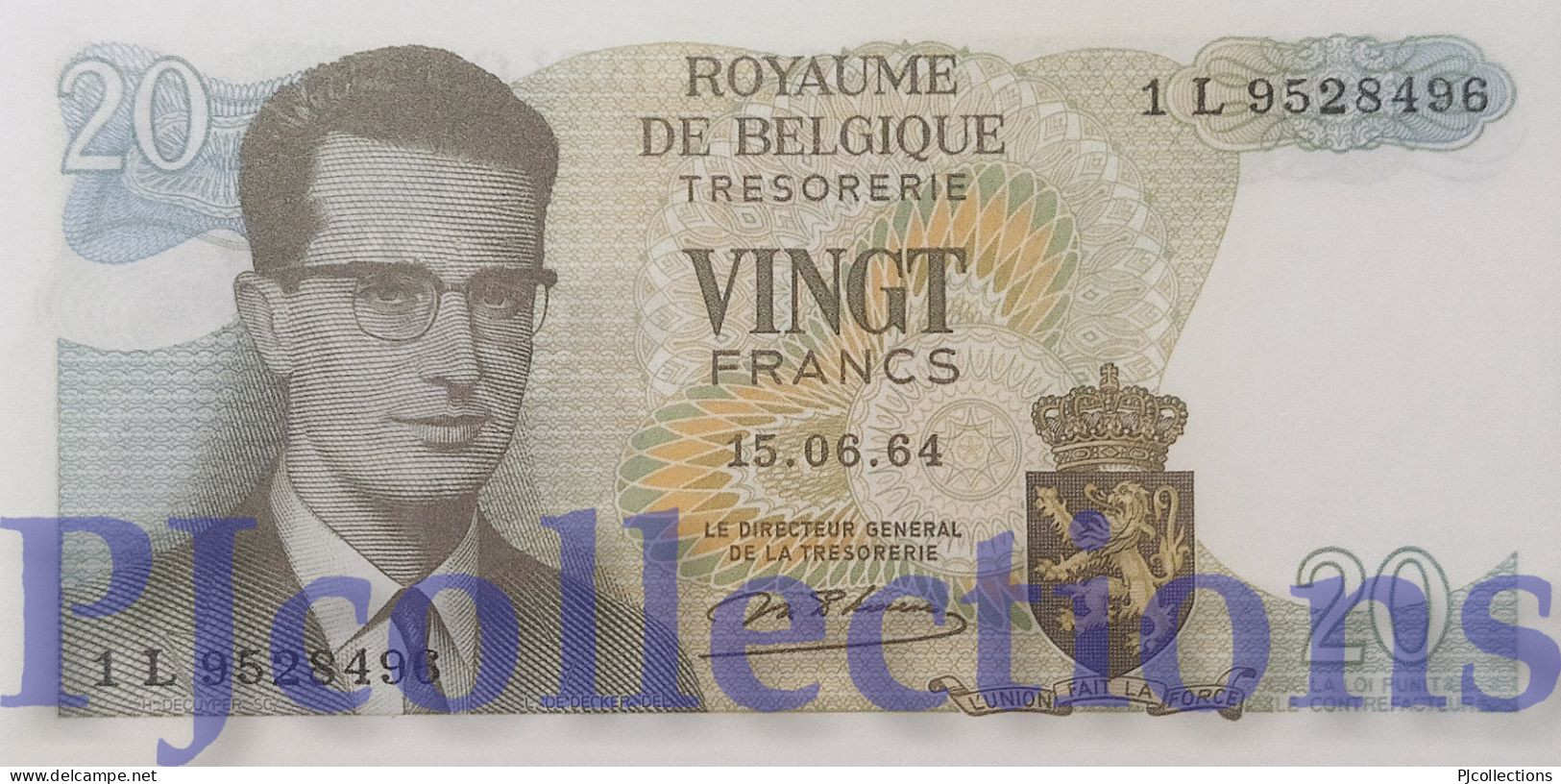 BELGIO - BELGIUM 20 FRANCS 1964 PICK 138 UNC - 20 Francs