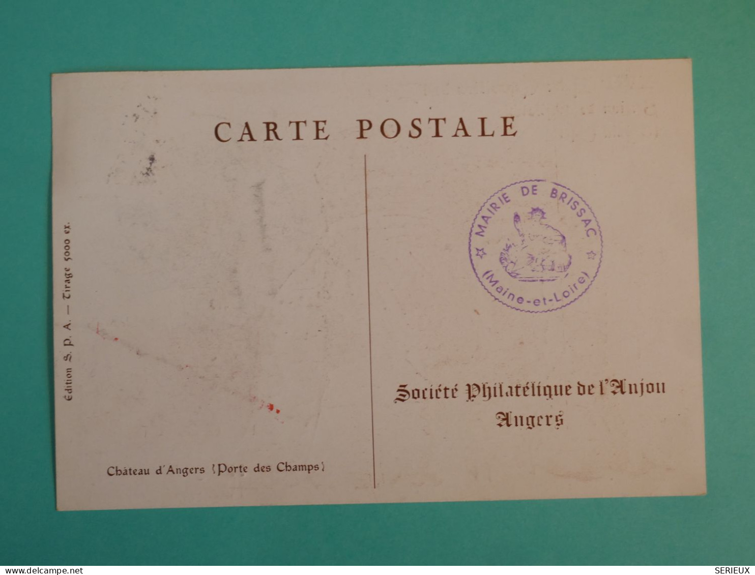 DB19 FRANCE BELLE  CARTE  RR +++ 1946  TRANSPORT DE MONGOLFIERE   +ANGERS +VIGNETTE ++AFF. PLAISANT+++++ - 1927-1959 Lettres & Documents