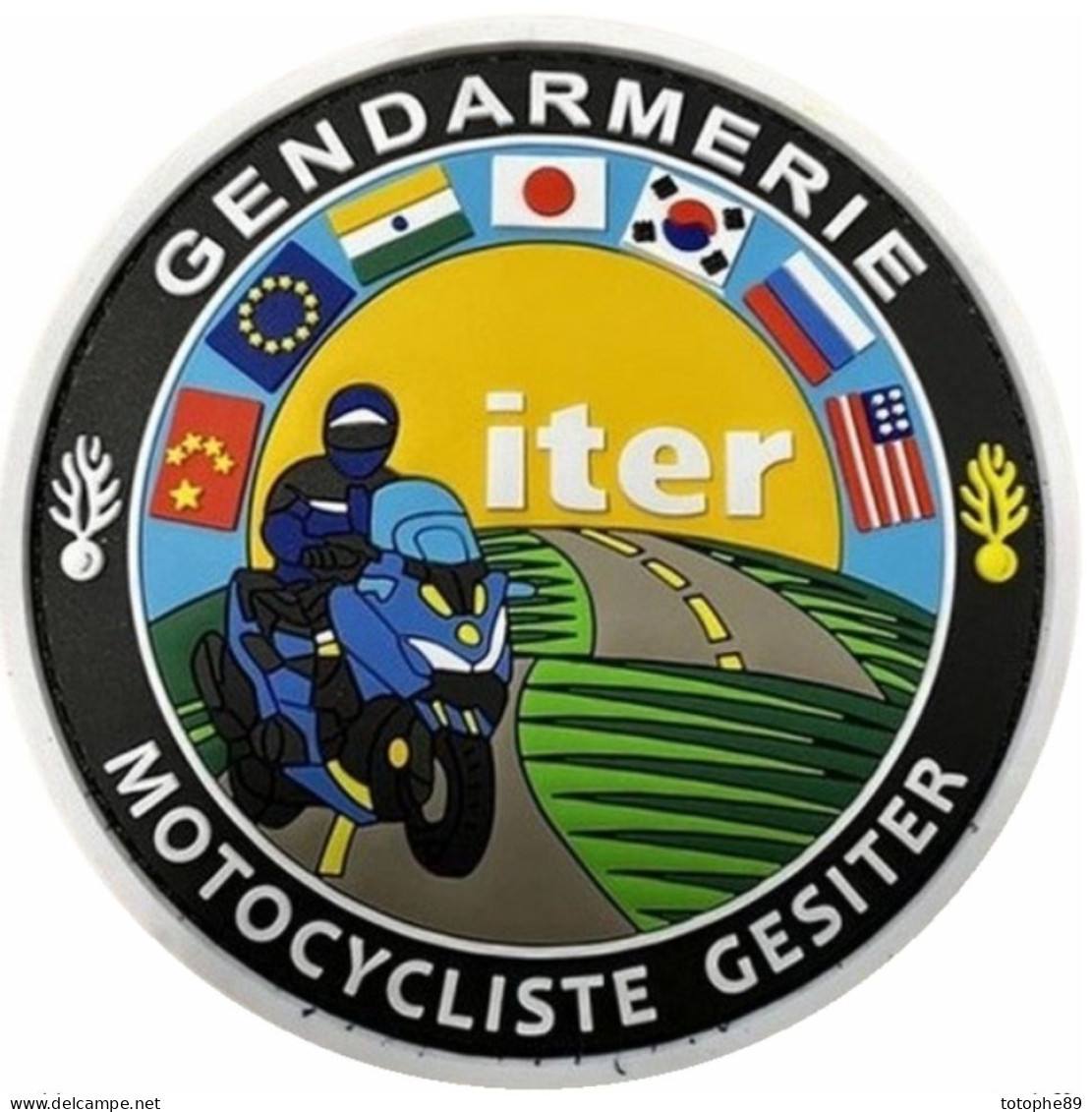 Ecusson Gendarmerie GESITER MOTOCYCLISTE Groupe Experts Sécurité ITER PVC - Police & Gendarmerie