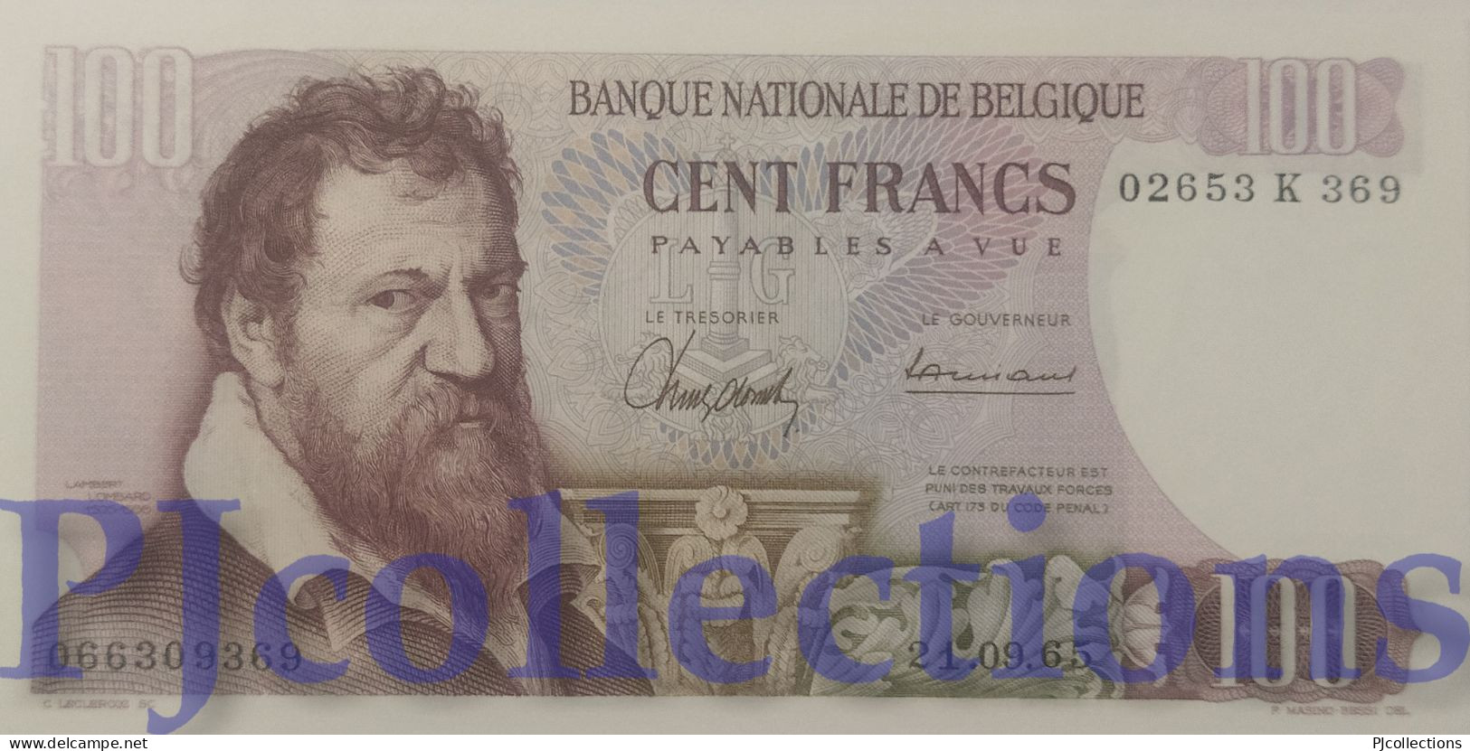 BELGIO - BELGIUM 100 FRANCS 1965 PICK 134a UNC - 100 Francs