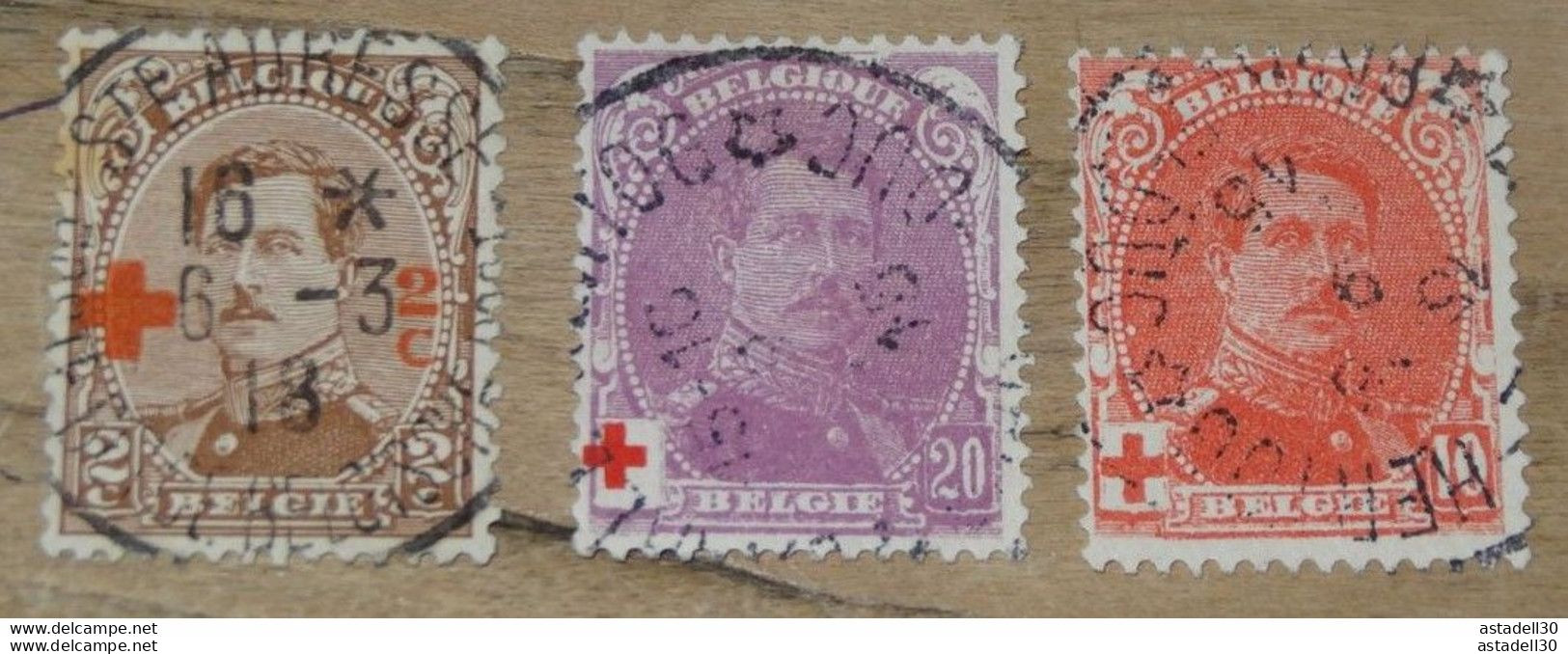 BELGIQUE, Croix Rouge, Lot De 3 Timbres, Oblitérés ............ CL1-4-5 - 1918 Croix-Rouge