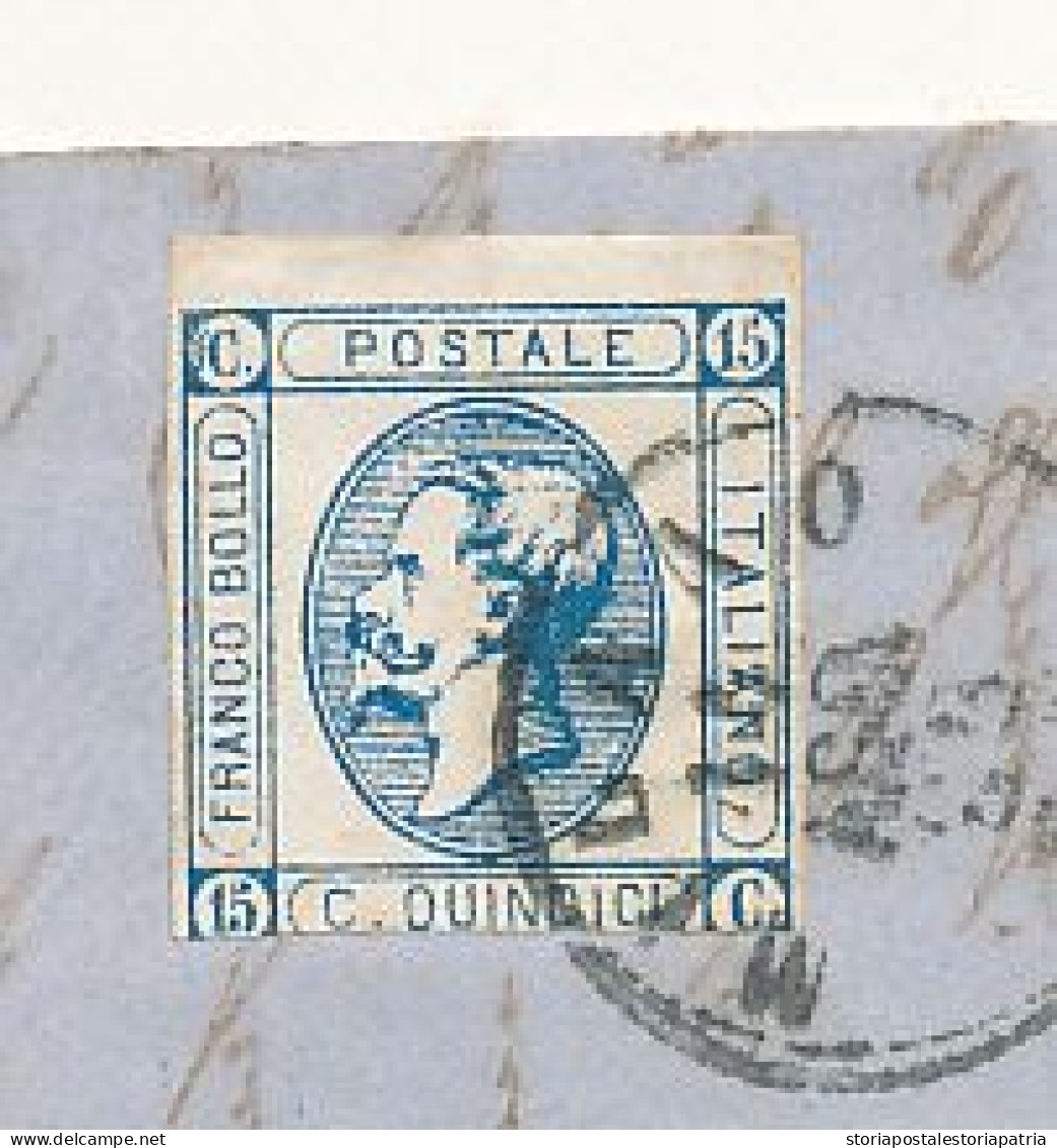 1863 0,15 LITOGRAFICO II TIPO DUE LETTERE CON VARIETA' SERPENTELLO PRIMA DELLA C - Storia Postale
