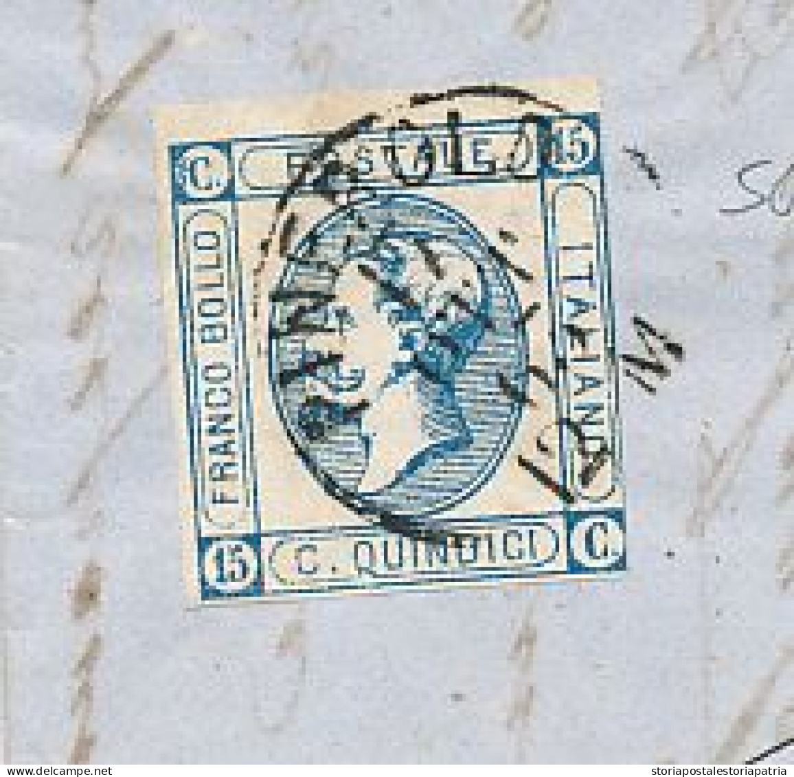 1863 0,15 LITOGRAFICO II TIPO DUE LETTERE CON VARIETA' SERPENTELLO PRIMA DELLA C - Storia Postale