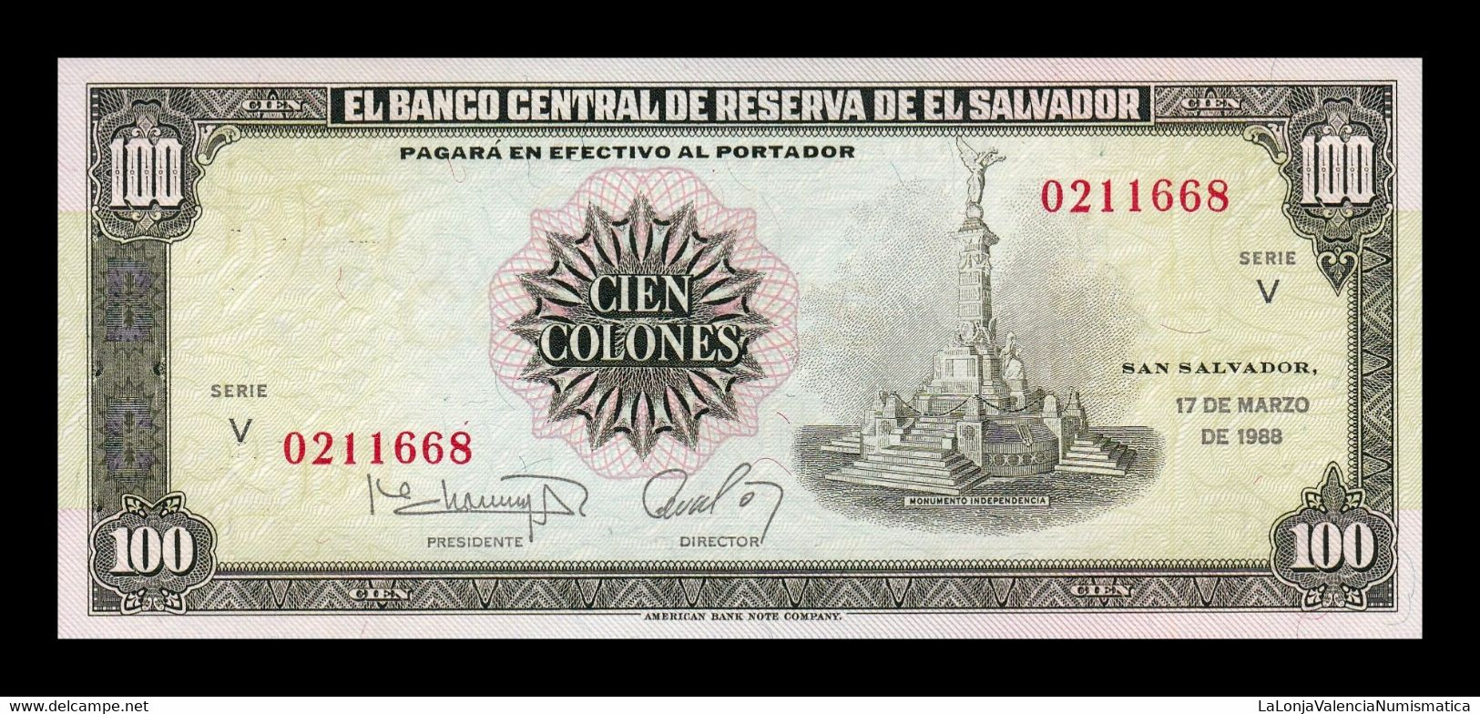 El Salvador 100 Colones 1988 Pick 137b Sc Unc - El Salvador