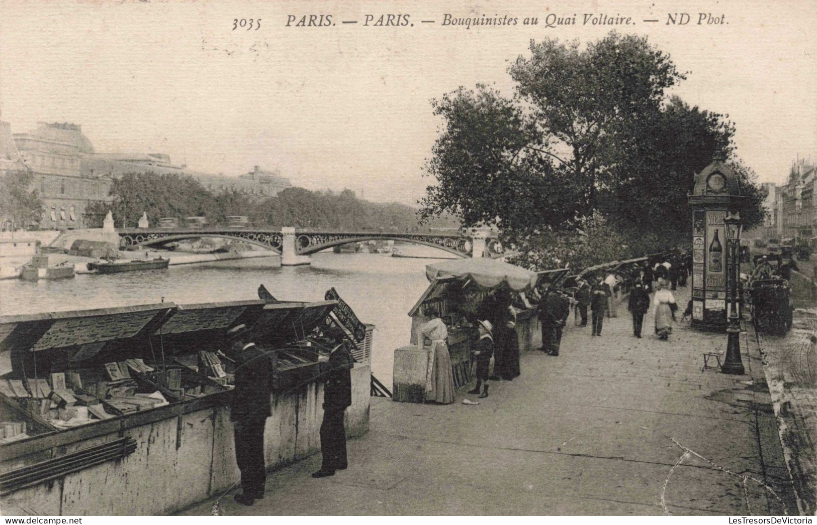 FRANCE - Paris - Bouquinistes Au Quai Voltaire - Animé - Carte Postale Ancienne - Straßenhandel Und Kleingewerbe