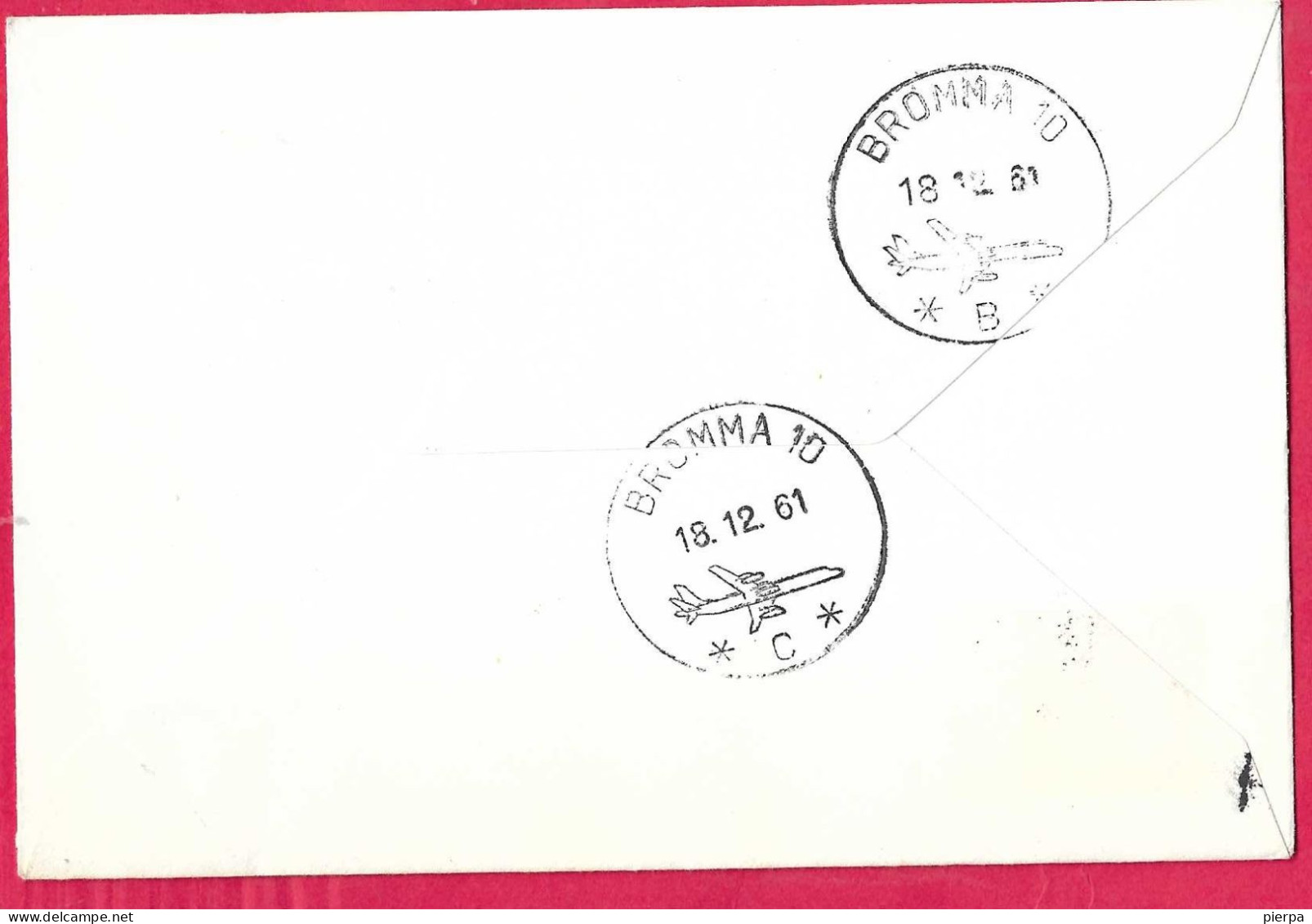 SVERIGE - FIRST FLIGHT FROM SKELLEFTEA TO BROMMA *16.12.1961* ON ENVELOPE - Brieven En Documenten