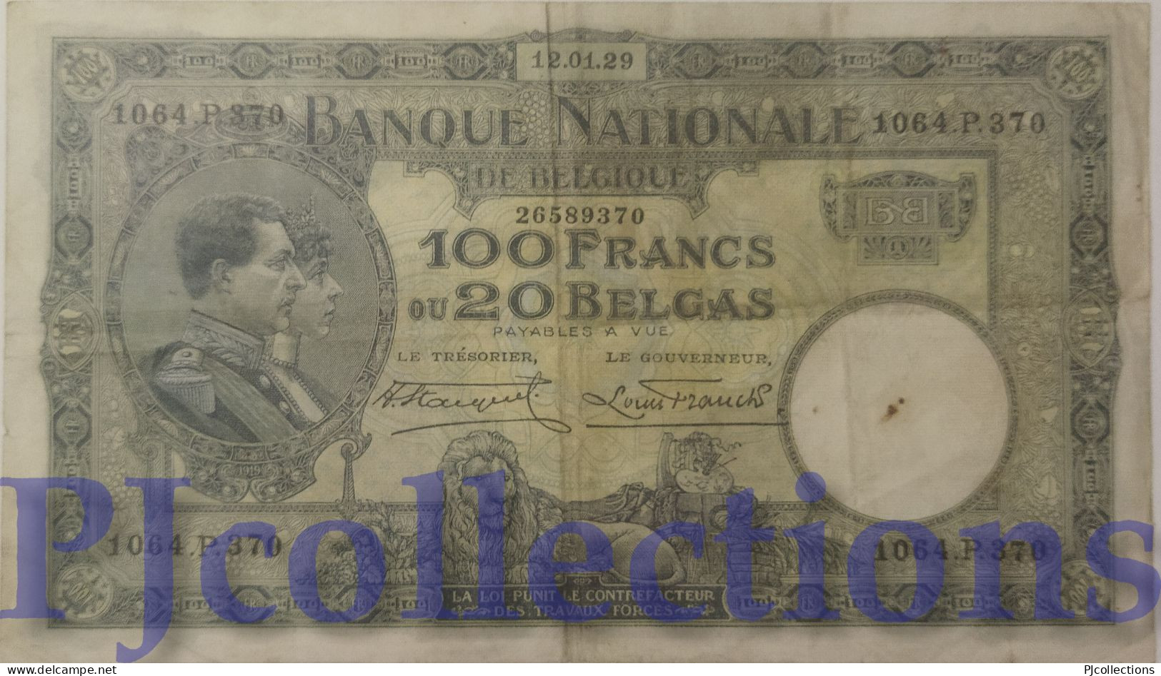 BELGIO - BELGIUM 100 FRANCS 1929 PICK 102 AVF - 100 Franchi & 100 Franchi-20 Belgas