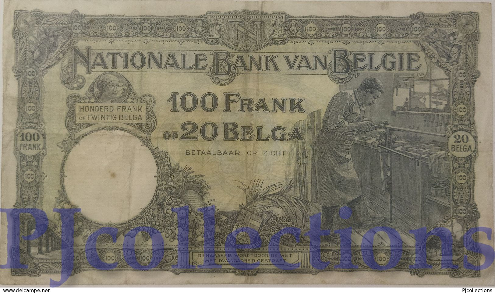 BELGIO - BELGIUM 100 FRANCS 1929 PICK 102 AVF - 100 Franchi & 100 Franchi-20 Belgas