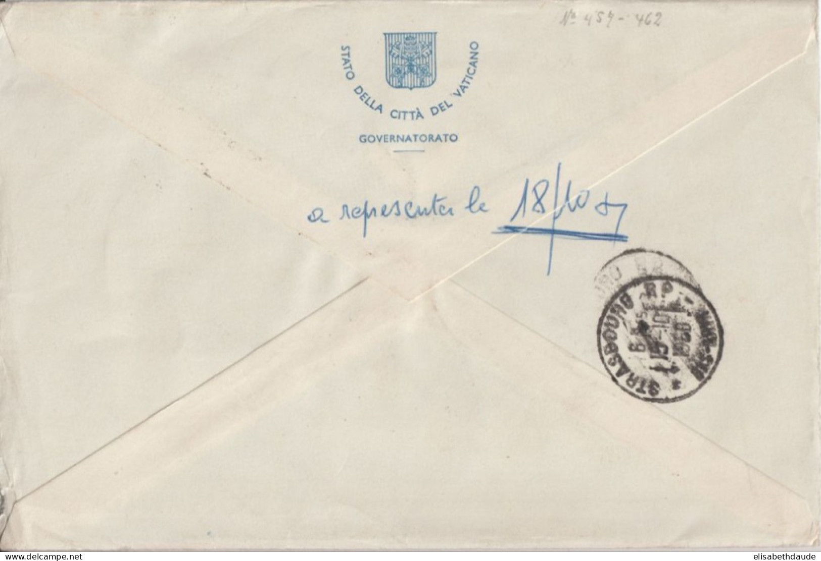 1966 - VATICAN - ENVELOPPE RECOMMANDEE => STRASBOURG - Briefe U. Dokumente