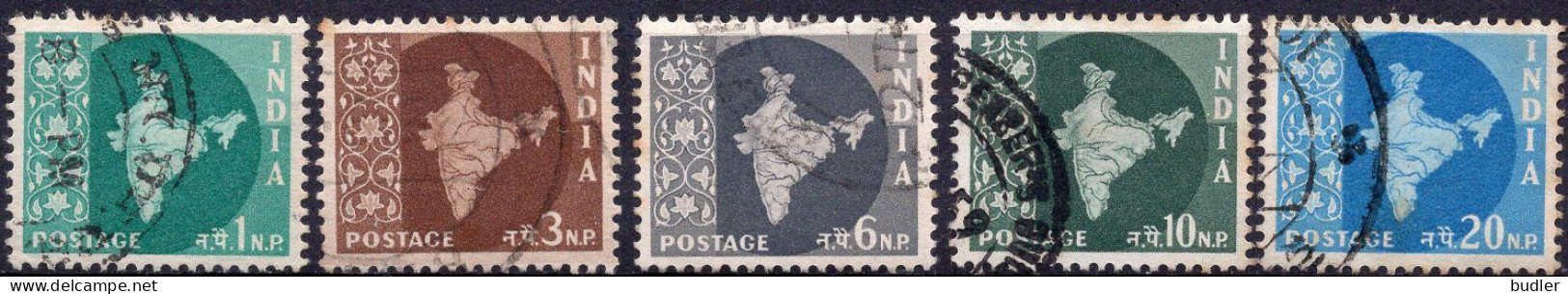 INDIA :1957-58: Y.71,73,75,76,79° : Gestempeld / Oblitéré / Cancelled. - Used Stamps