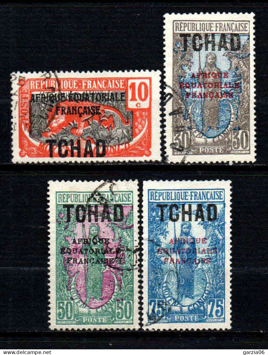 Tchad  - 1927 -  Tb AEF Surch-  N° 37/38/40/42 - Oblit - Used - Used Stamps