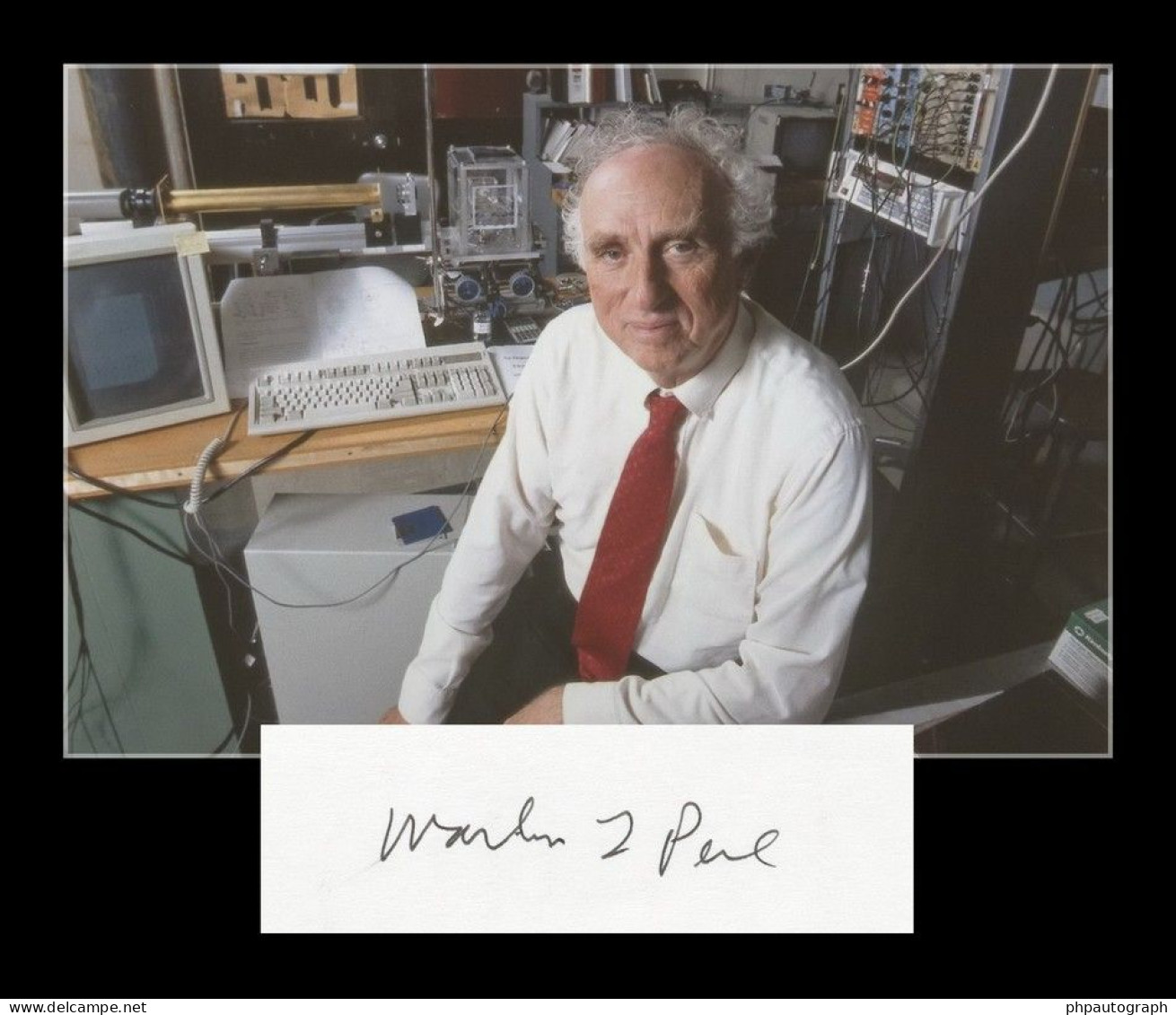 Martin Lewis Perl (1927-2014) - American Physicist - Signed Card + Photo - Nobel - Inventors & Scientists