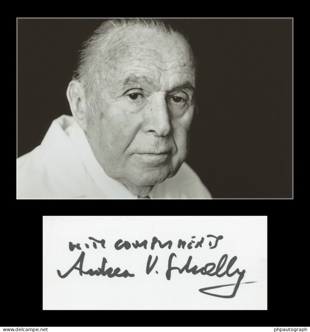 Andrew Schally - American Endocrinologist - Signed Card + Photo - Nobel - Uitvinders En Wetenschappers