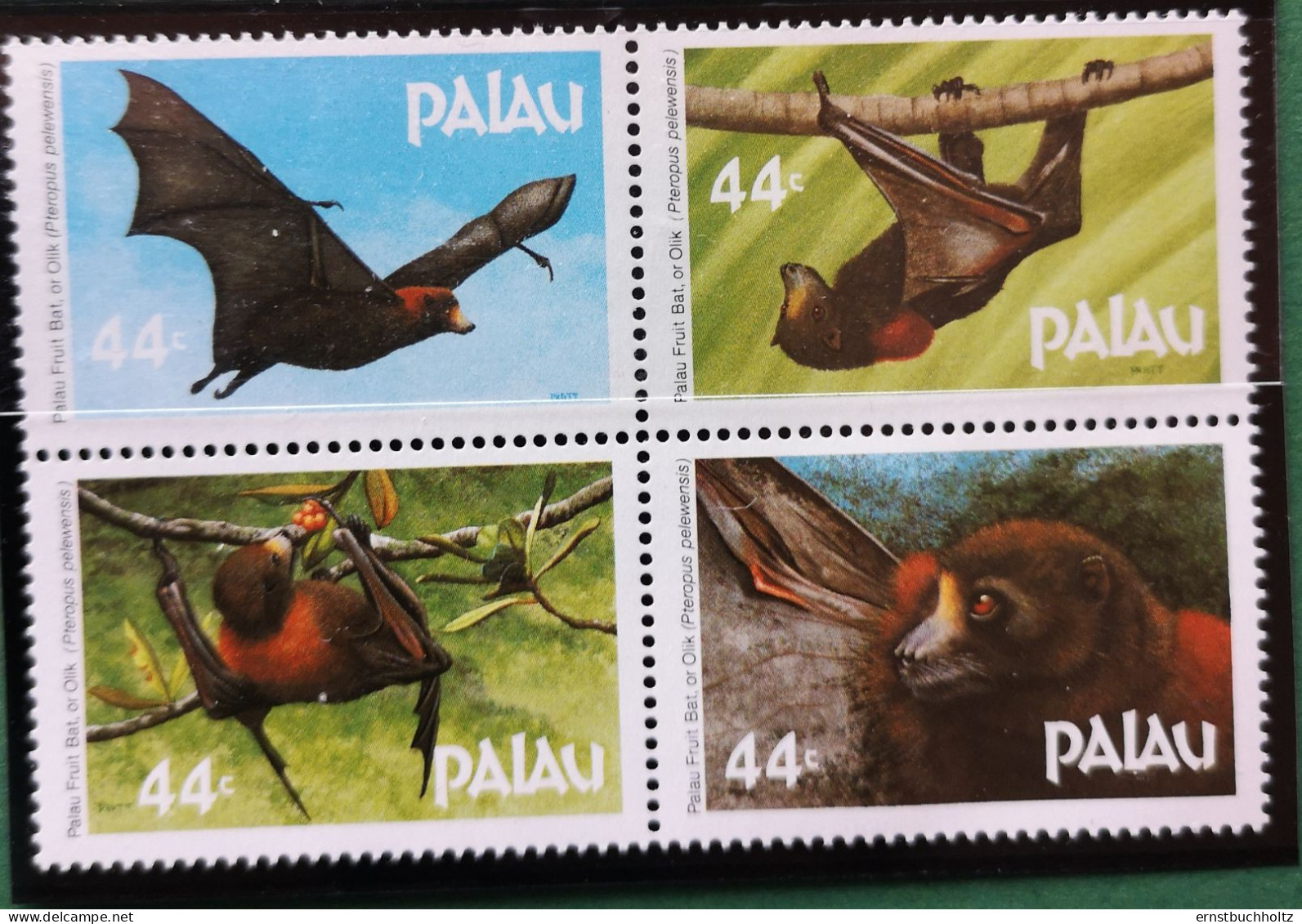 Palau 1987 Flughunde ZD 4v Mi 172/75** - Palau