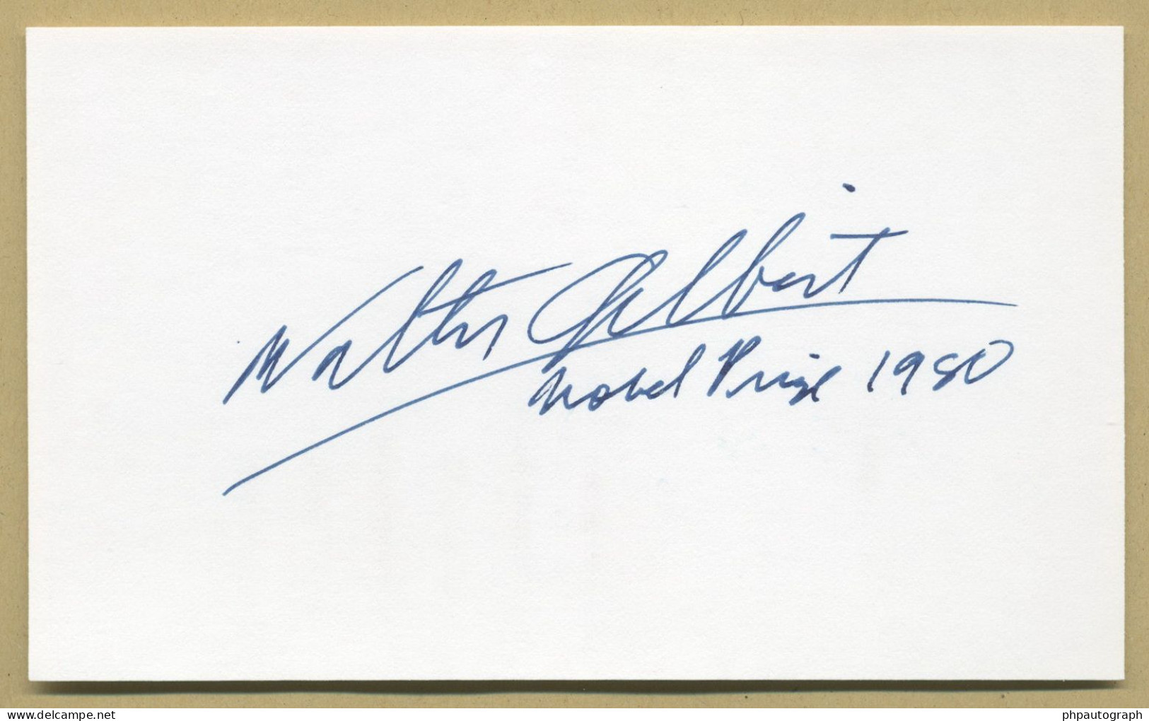 Walter Gilbert - Molecular Biology Pioneer - Signed Card + Photo - Nobel Prize - Inventors & Scientists