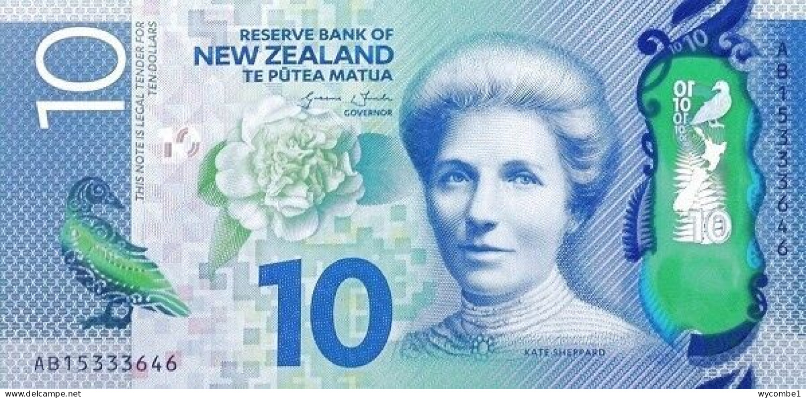 NEW ZEALAND - 2015 10 Dollars UNC - Nueva Zelandía