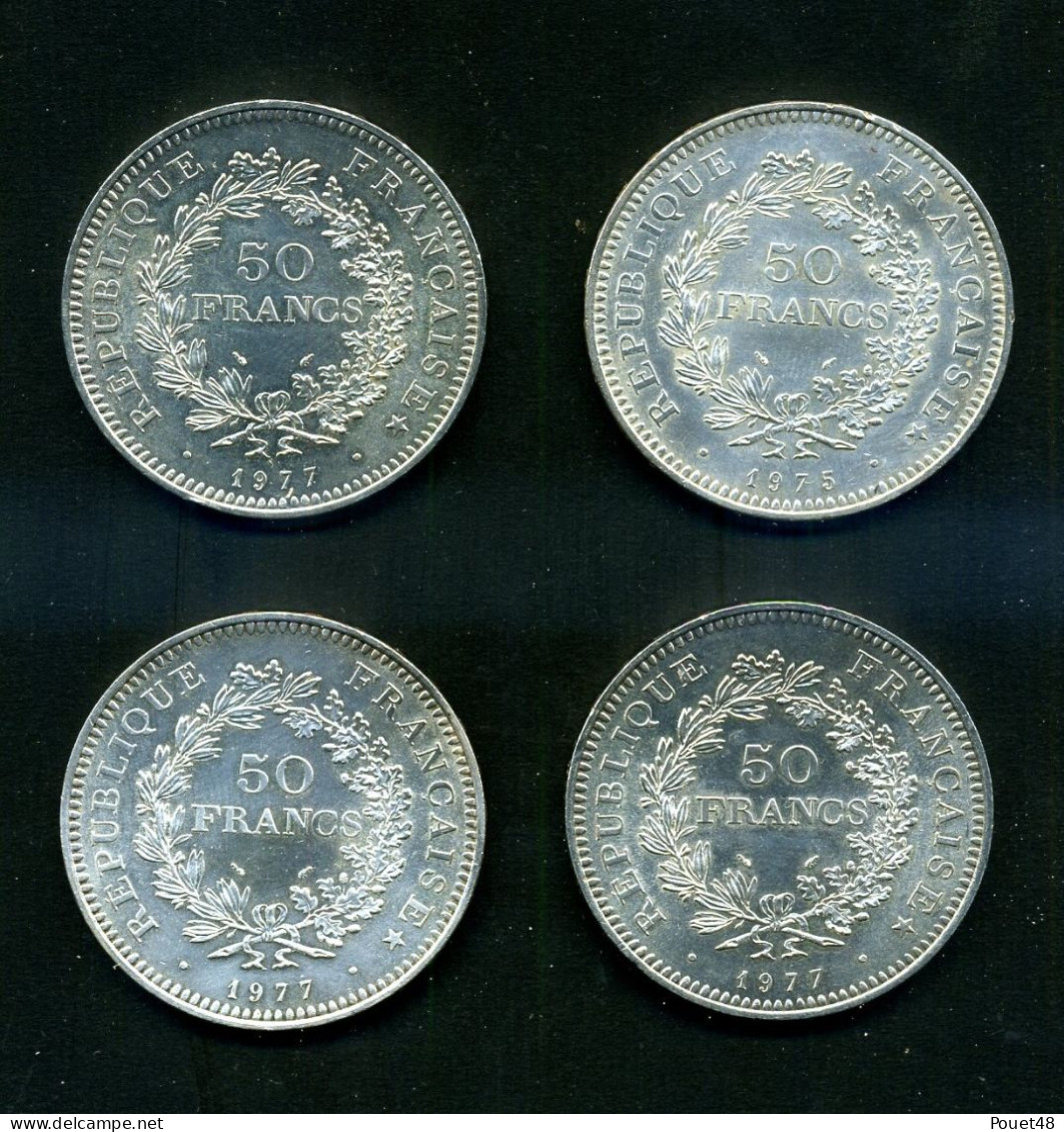 Lot De 4 Pièces De 50 Francs: 1/1975 Et 3/1977 - 50 Francs