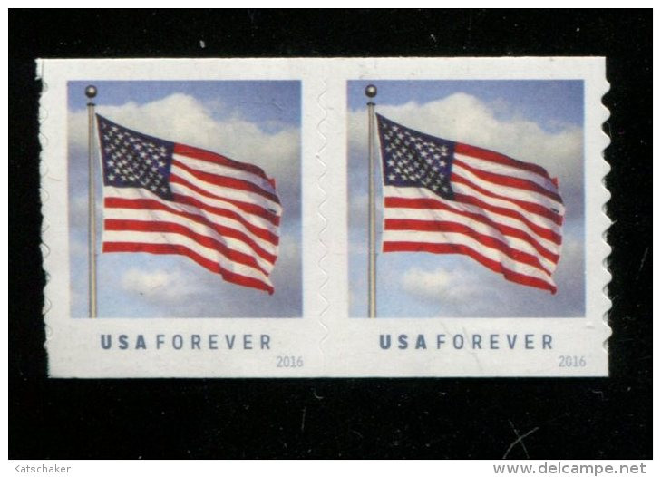 389912801  2016   SCOTT 5053 (XX) POSTFRIS MINT NEVER HINGED PAIR FLAGS - Unused Stamps