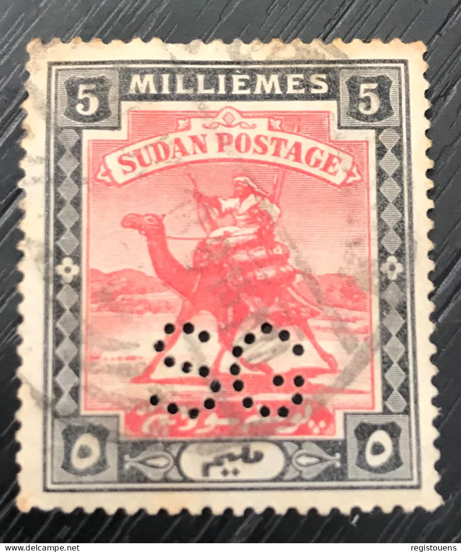 Timbre Oblitéré Perforé Soudan - Used Stamps