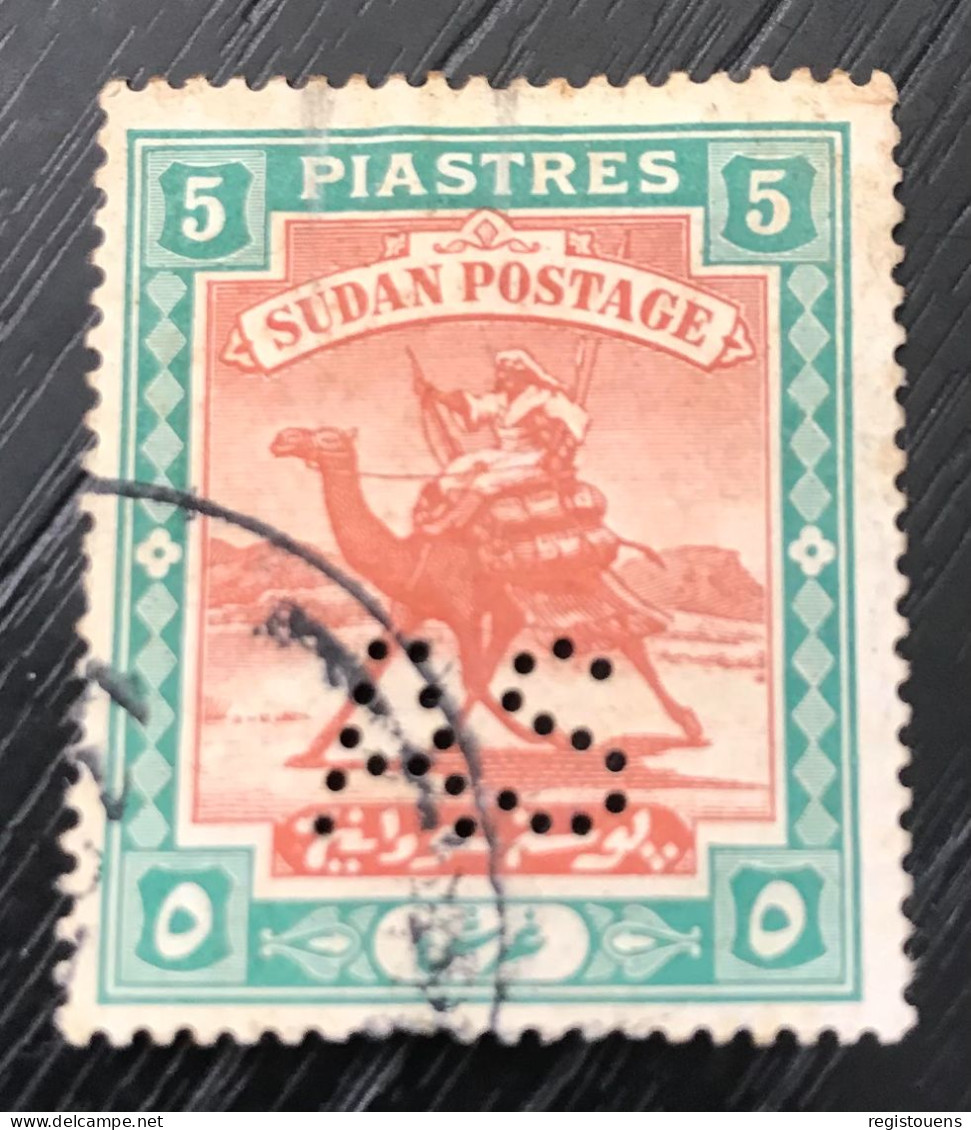 Timbre Oblitéré Perforé Soudan - Used Stamps