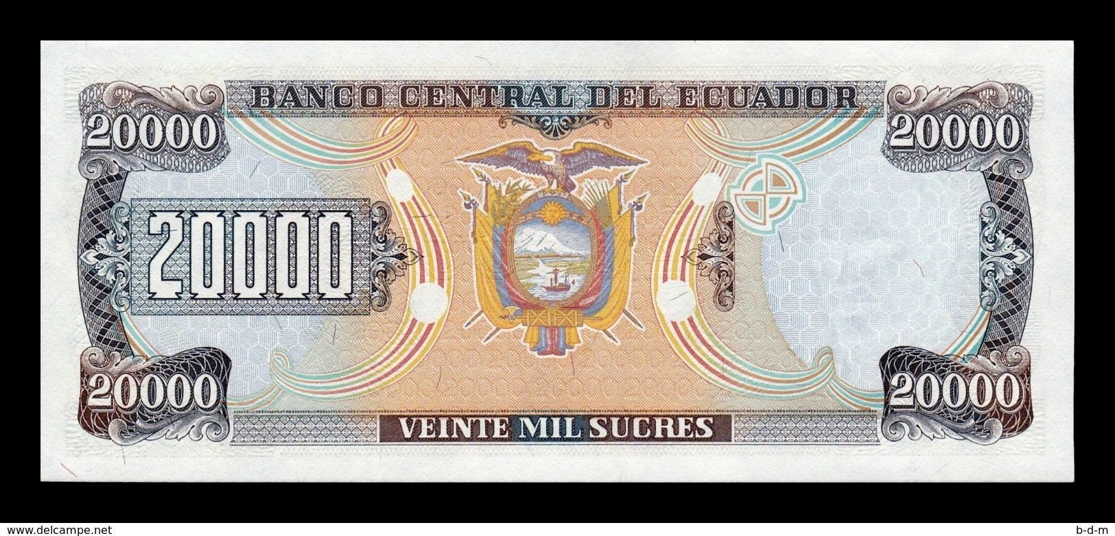 Ecuador 20000 Sucres 12.07.1999 Pick 129f Serie AK Sc Unc - Equateur