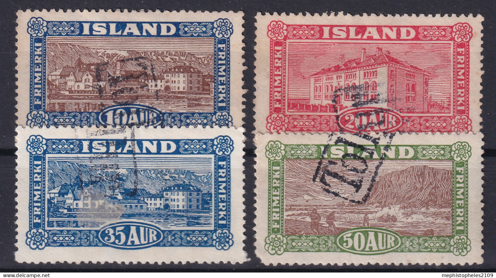 ICELAND 1925 - TOLLUR Cancel - Sc# 145-148 - Oblitérés