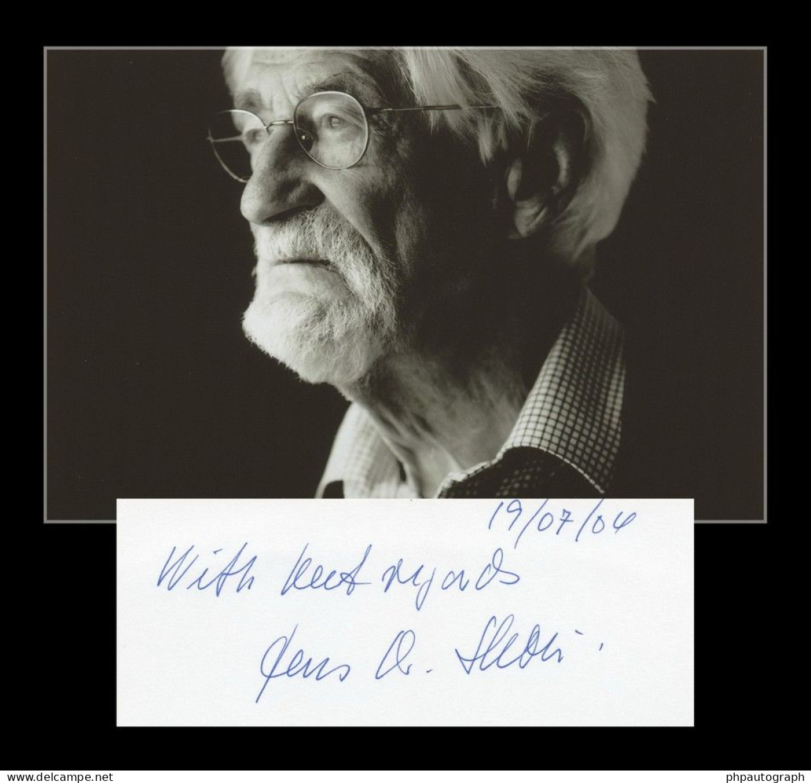 Jens Christian Skou (1918-2018) - Biochemist - Signed Card + Photo - Nobel Prize - Inventors & Scientists