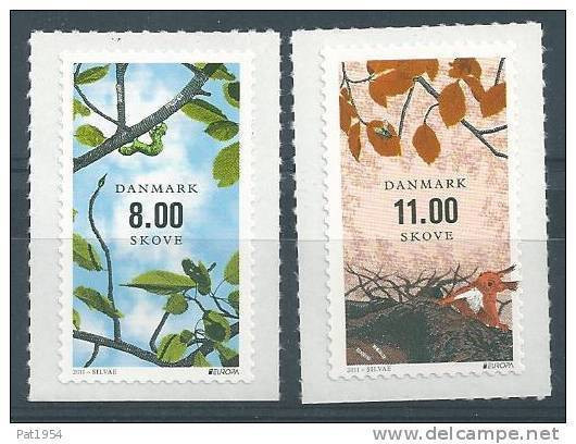 Danemark 2011 Série Neuve N°1631/1632 Europa Thème Forêts - Unused Stamps