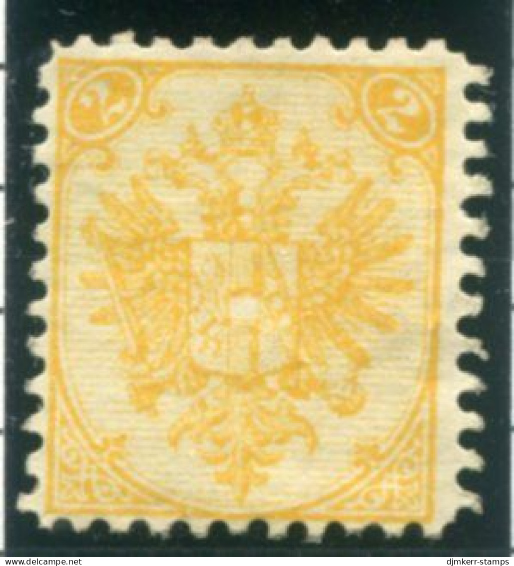 BOSNIA & HERZEGOVINA 1891 2 Kr Perforated 10½  LHM / *.   SG 87,  Michel 2 I La - Bosnia And Herzegovina