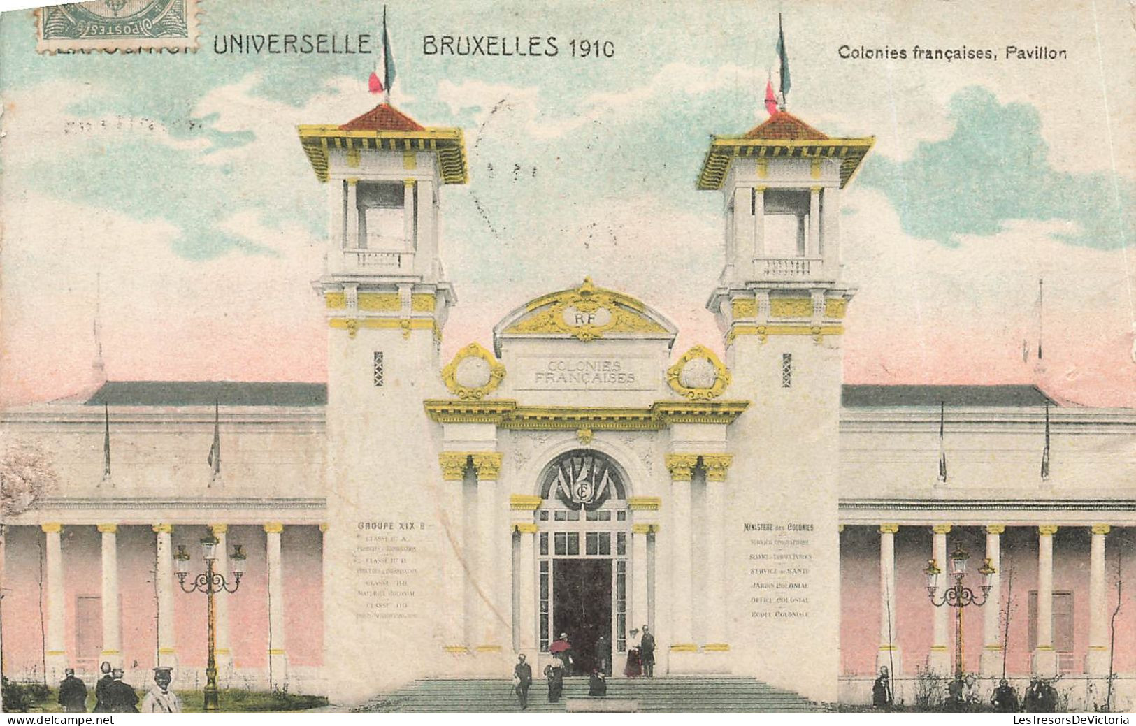 BELGIQUE - Bruxelles - Pavillon - Colonie Française - Colorisé -  Carte Postale Ancienne - Universal Exhibitions