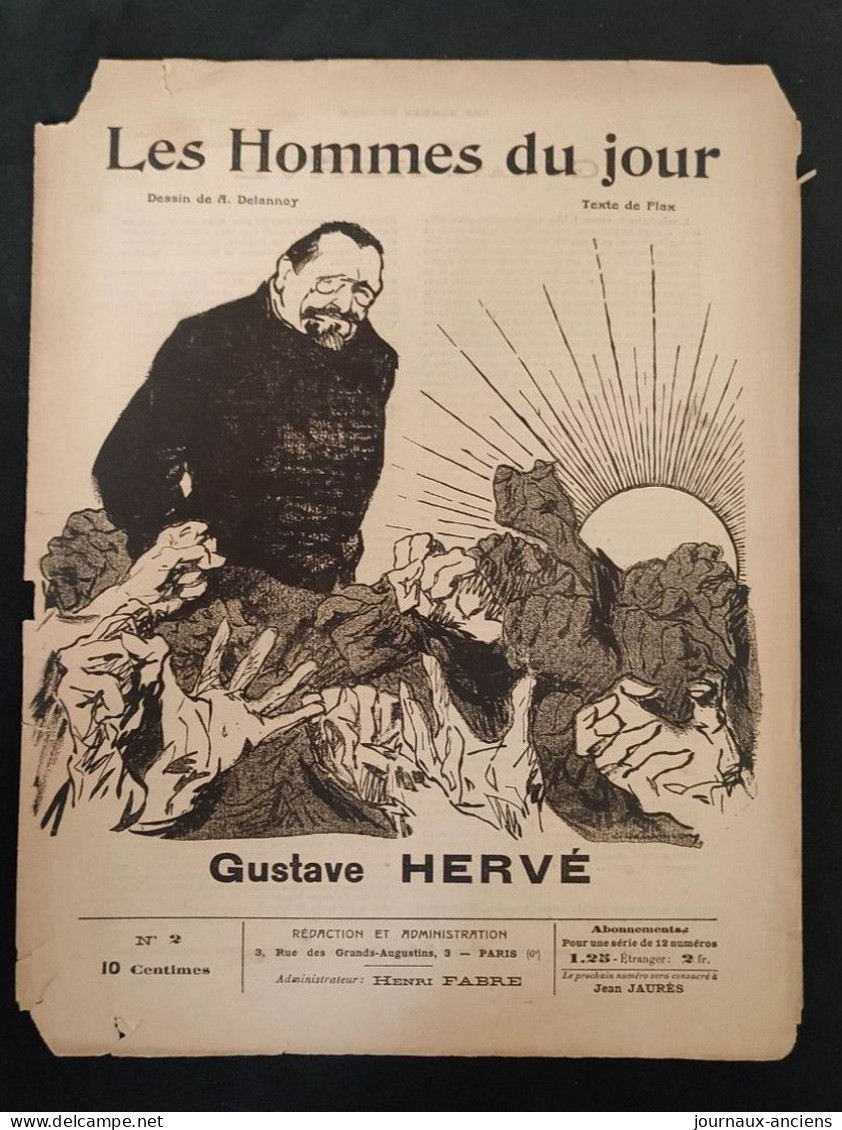 1908 LES HOMMES DU JOUR N°2 - Gustave HERVÉ Né à BREST - Dessin De DELANNOY - Texte De FLAX - 1850 - 1899