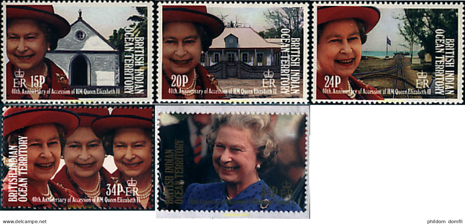 60432 MNH OCEANO INDICO BRITANICO 1992 40 ANIVERSARIO DE LA ASCENSION AL TRONO DE LA REINA ISABEL II - Territorio Britannico Dell'Oceano Indiano