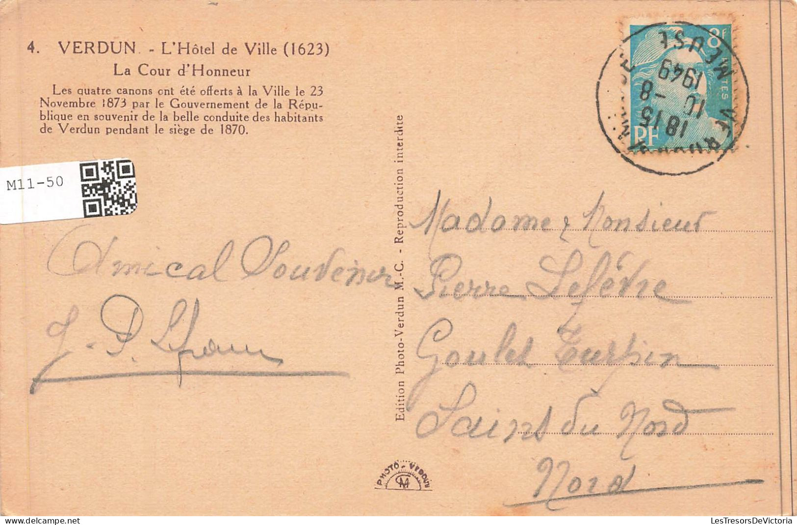 FRANCE - Verdun - L'Hôtel De Ville - La Cour D'Honneur - Carte Postale Ancienne - Verdun