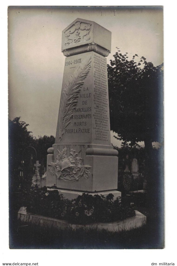 95 - BELLE CARTE PHOTO : MONUMENTS AUX MORTS SARCELLES - VAL-D'OISE - ÎLE-DE-FRANCE - 1914 1918 - WWI - Monuments Aux Morts