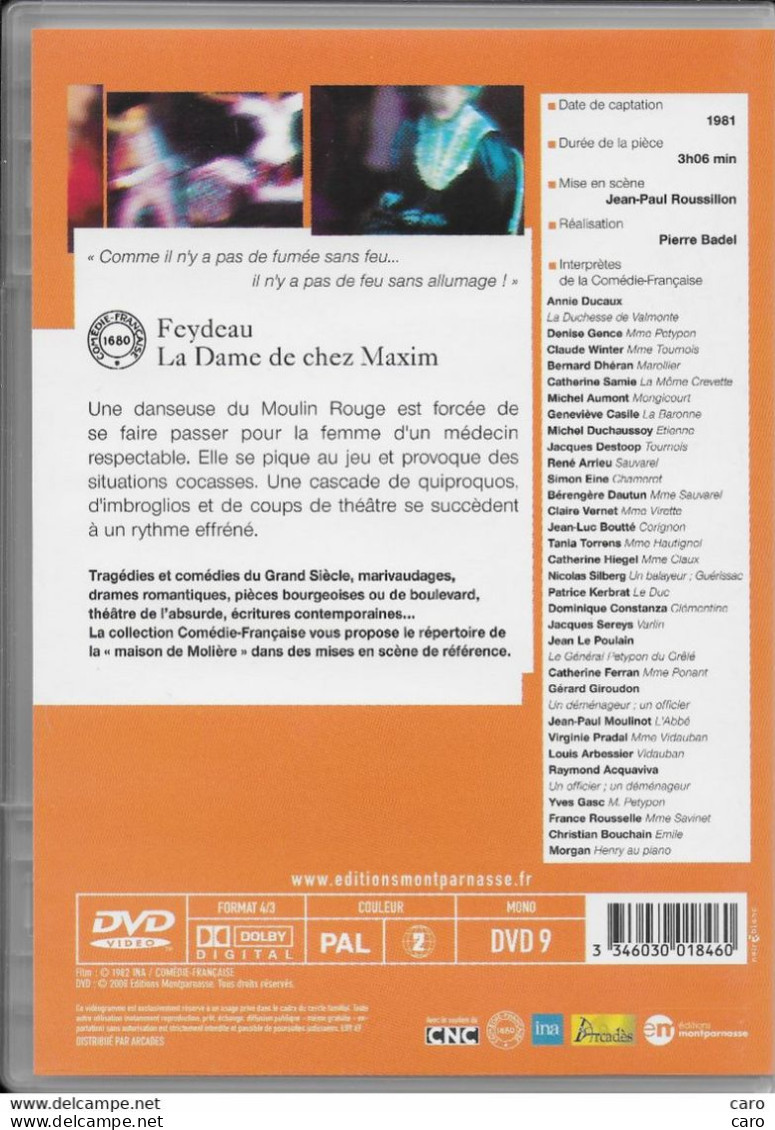 DVD : Feydeau : La Dame De Chez Maxim (Comédie Française) - Klassiker