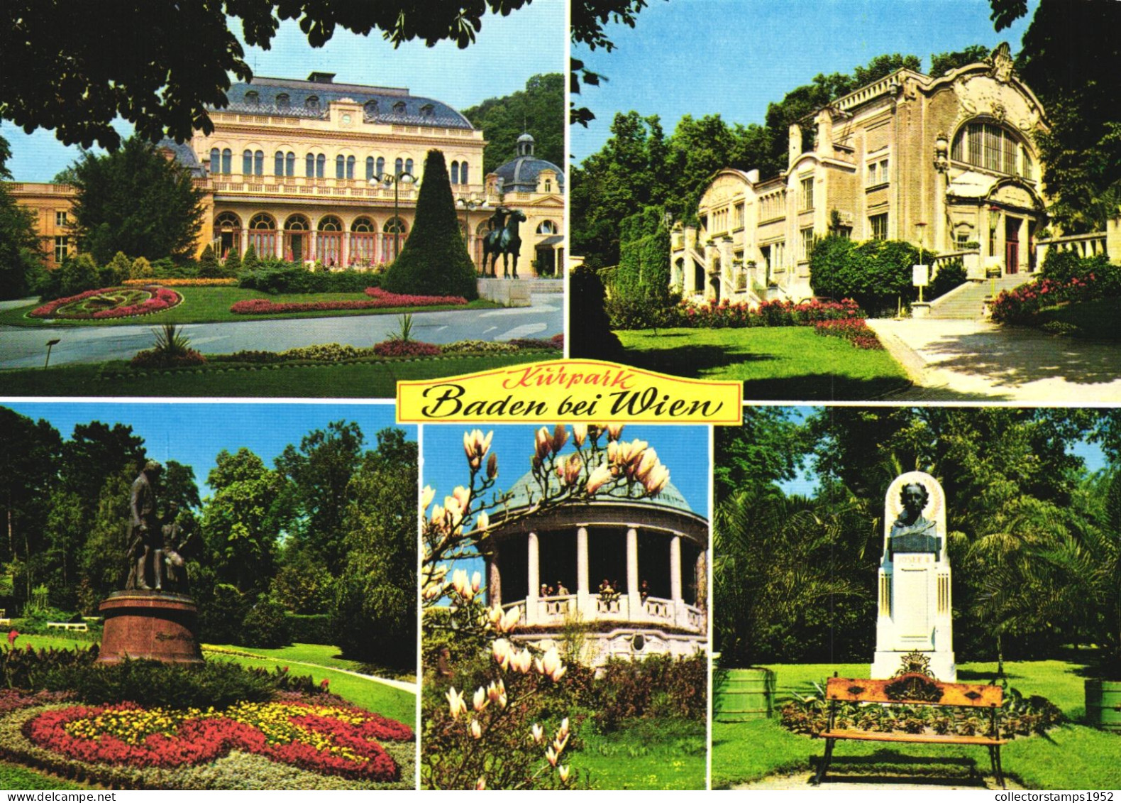 AUSTRIA, LOWER AUSTRIA, BADEN BEI WIEN, PARK, FLOWERS, STATUE, MONUMENT - Baden Bei Wien