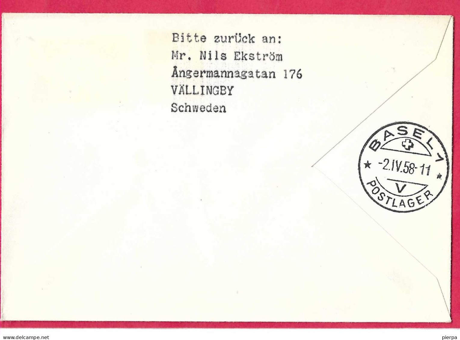 FINLAND - FIRST FLIGHT FINNAIR FROM HELSINKI TO BASEL *1.IV.58* ON OFFICIAL COVER - Briefe U. Dokumente