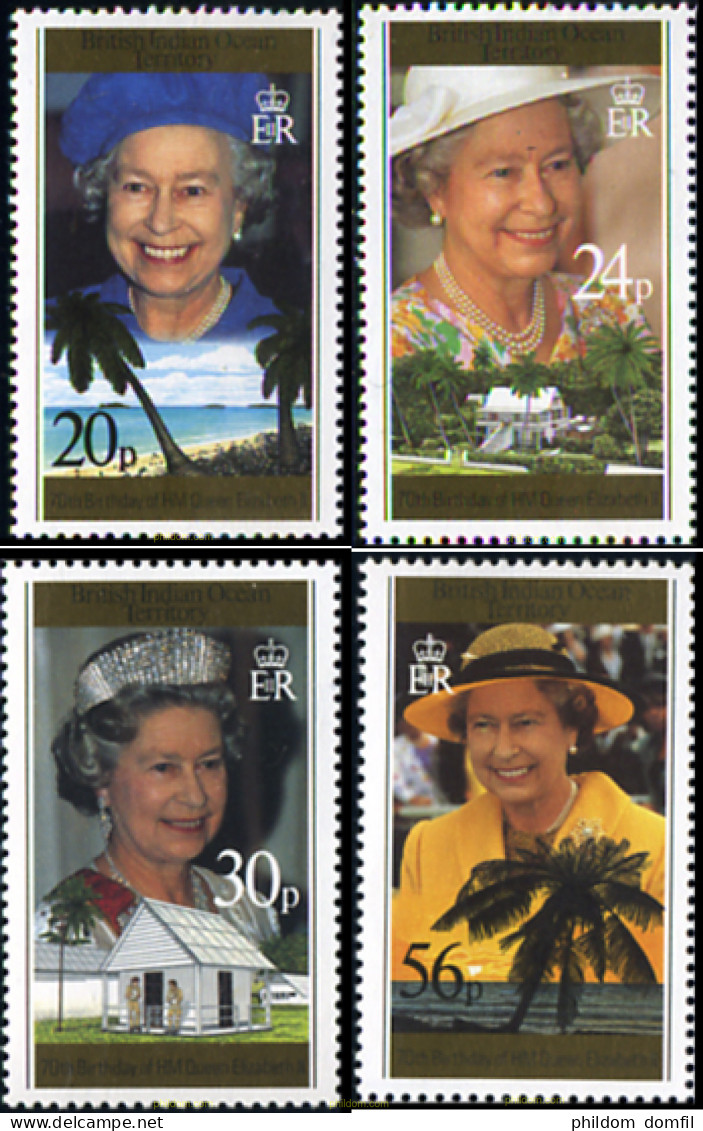 349149 MNH OCEANO INDICO BRITANICO 1996 70 ANIVERSARIO DE ISABEL II - Territorio Británico Del Océano Índico