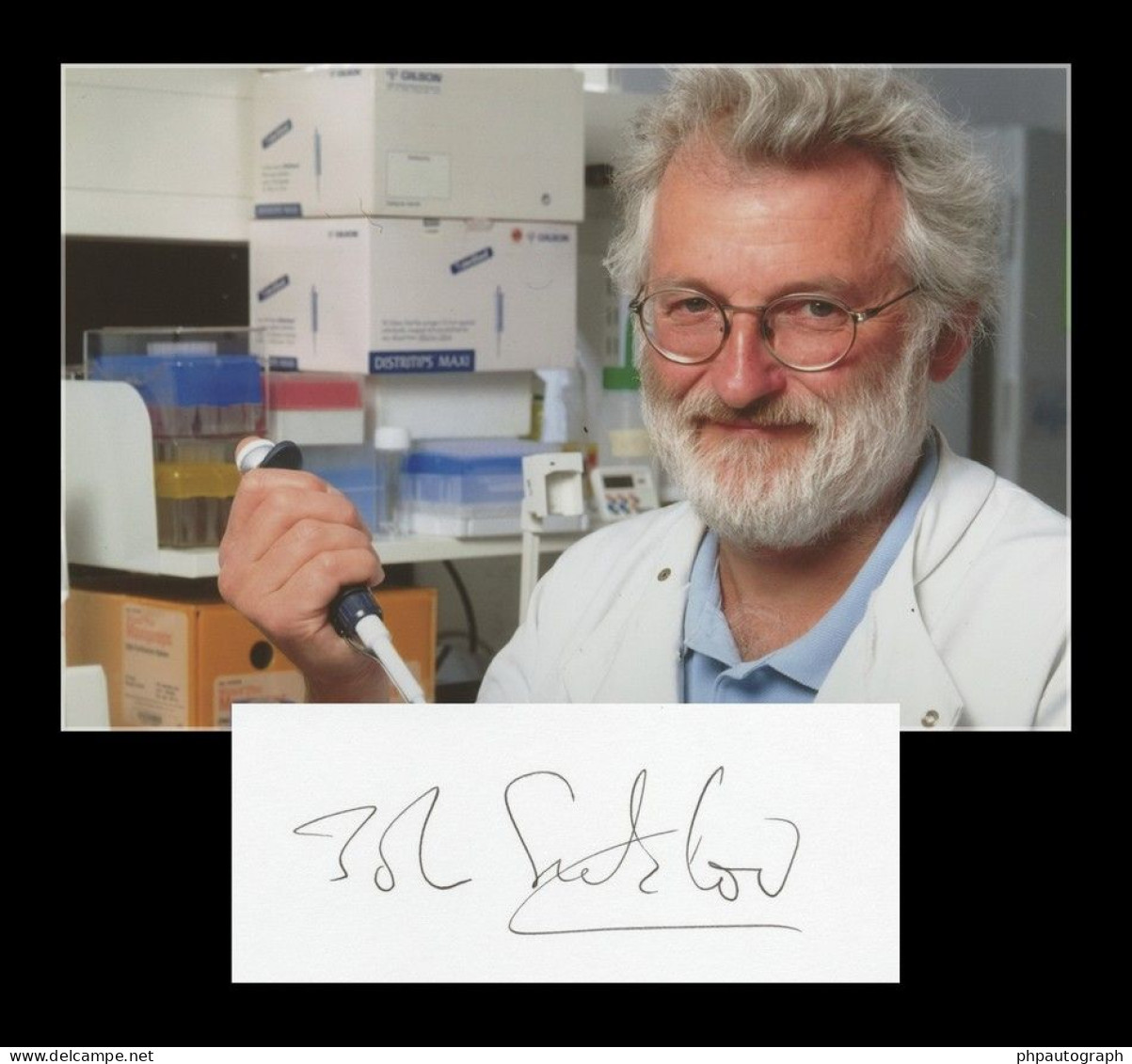 John Sulston (1942-2018) - British Biologist - Signed Card + Photo - Nobel Prize - Inventors & Scientists