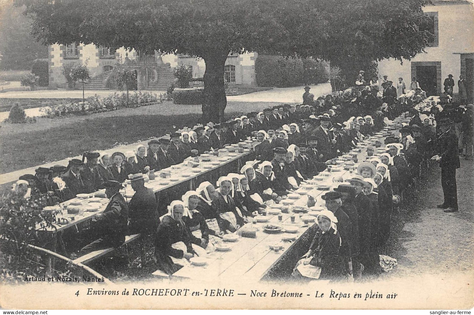 CPA 56 ENV.ROCHEFORT EN TERRE / NOCE BRETONNE / LE REPAS EN PLEIN AIR - Altri & Non Classificati