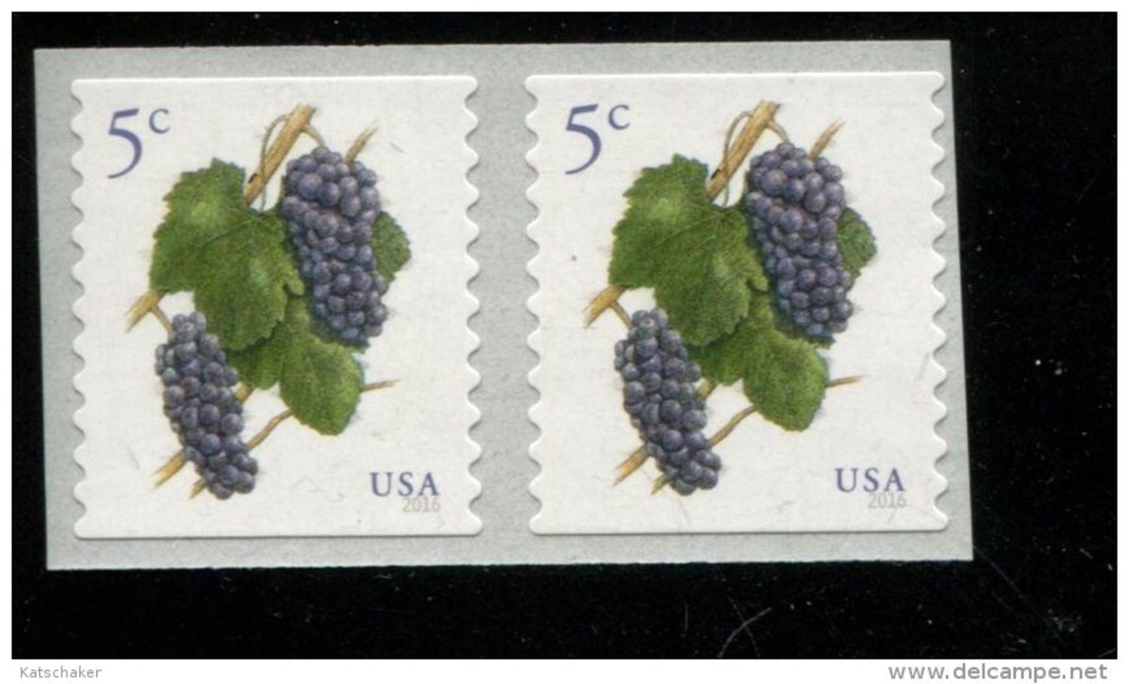 394026138 2016 SCOTT 5038 (XX) POSTFRIS MINT NEVER HINGED COIL PAIR PINOT NOIR GRAPES FLORA - Ungebraucht