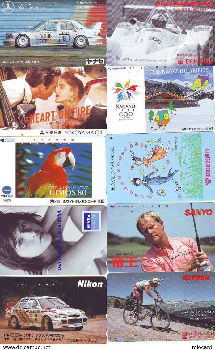 Beau Lot Collection De 100 Cartes Téléphoniques JAPON Avec De Belles Cartes Thématiques (Z-847) - Collezioni