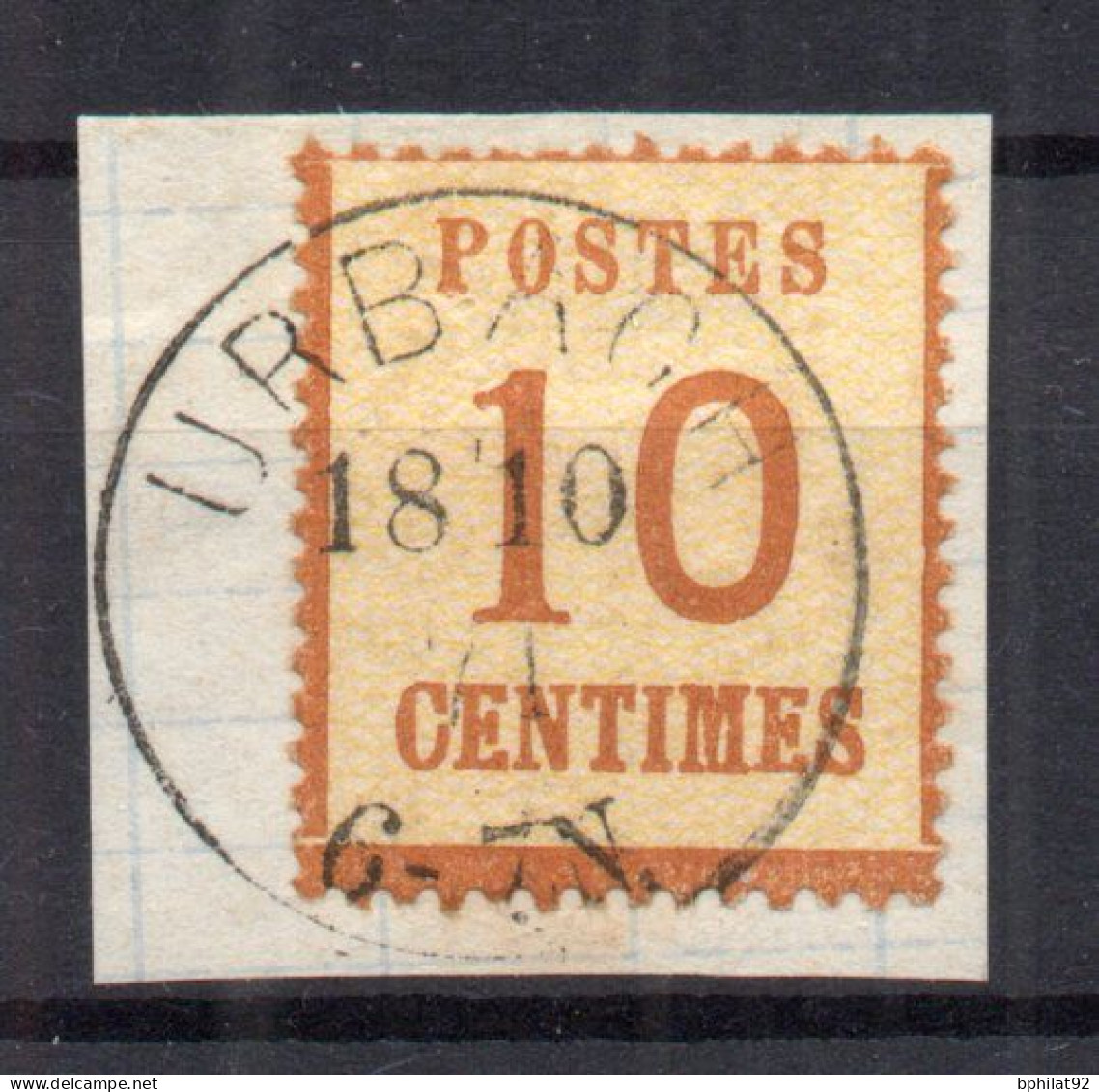 !!! ALSACE LORRAINE, N°5 CACHET D'URBACH (FOUDAY) SUR FRAGMENT - Usati